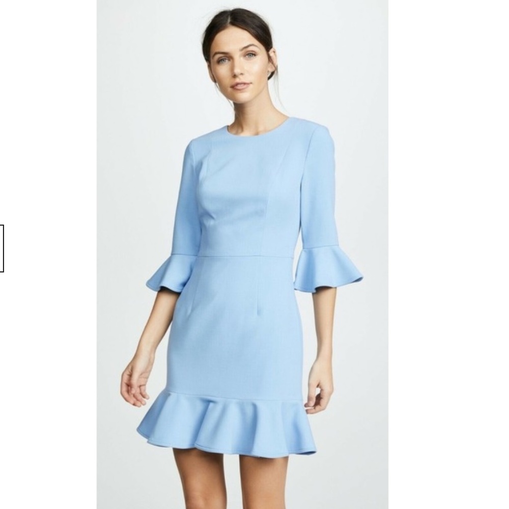 Black Halo Blue Brooklyn Womens 3/4 Sleeve Flounce